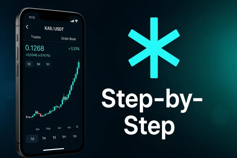 How to buy Kaspa(KAS) Step-by-Step on Bitget with low fees and strong security